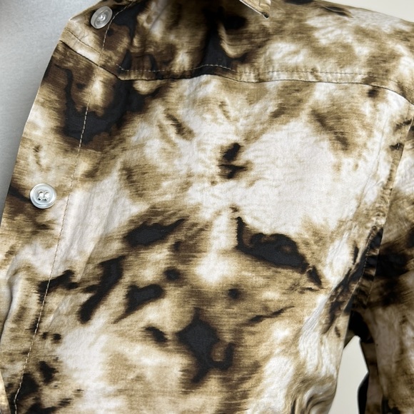 Samsoe Samsoe Demi short sleeved button up shirt dress in camo clay size Large - Picture 6 of 11